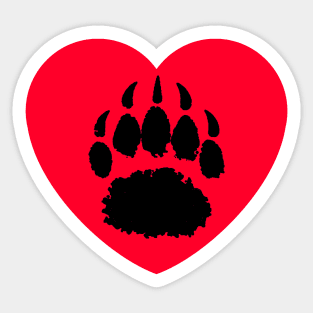 Red and Black Bear Paw Sticker